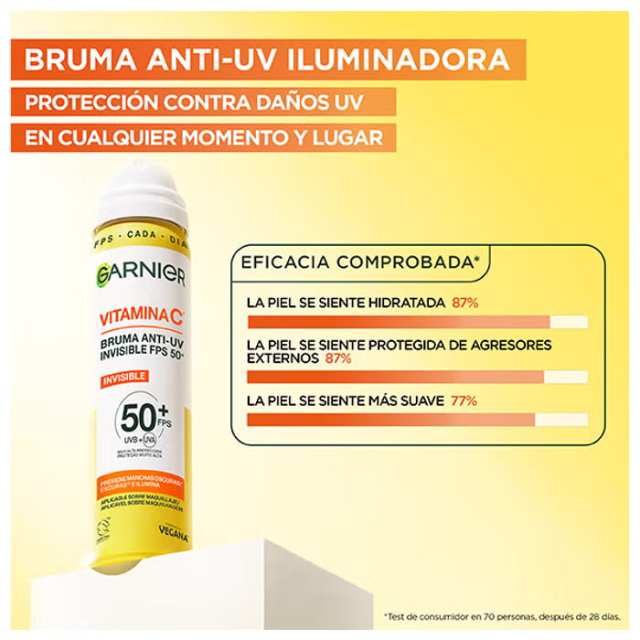 Bruma Anti-UV Iluminadora Rostro con Vitamina C SPF50+