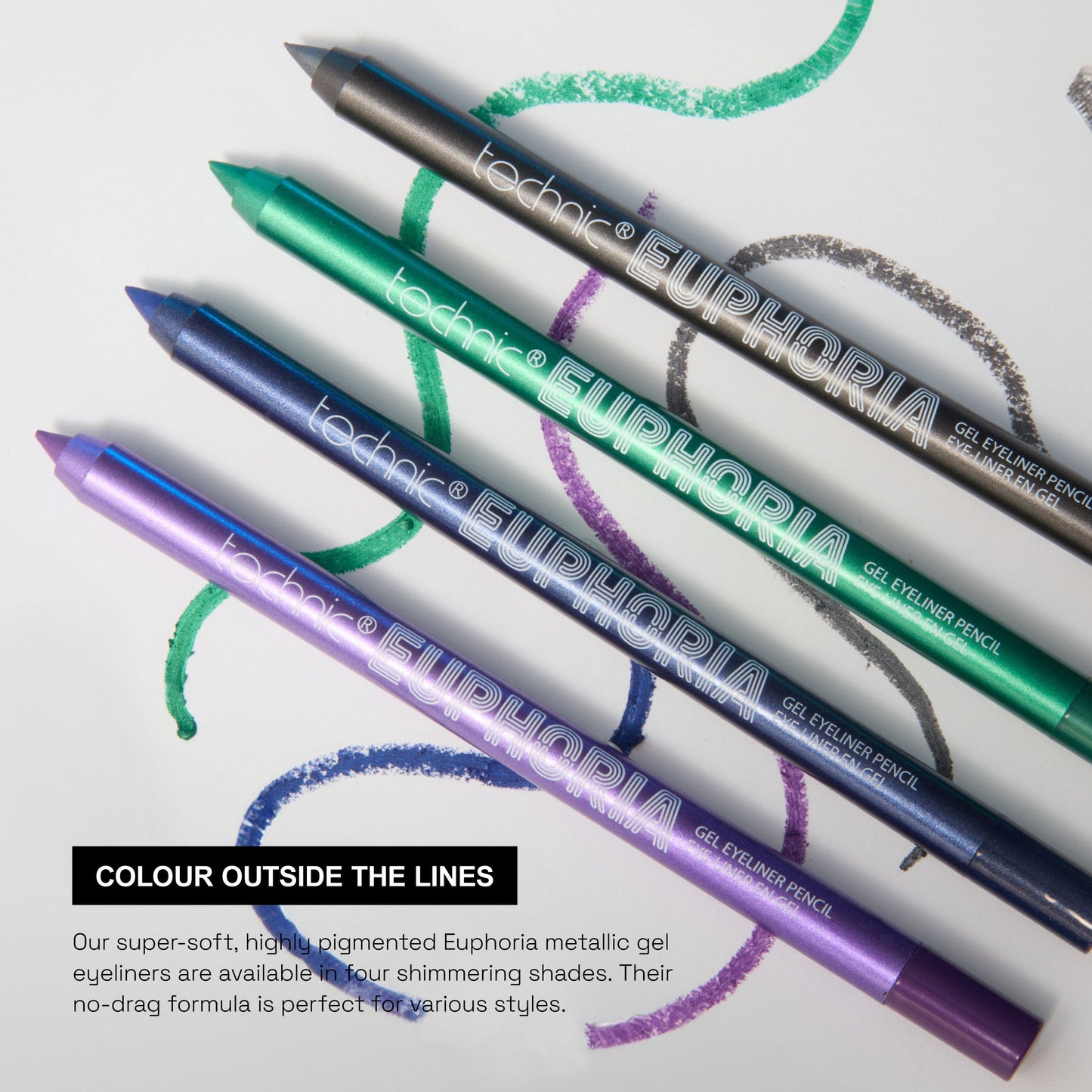 Technic Cosmetics - Delineador de ojos en gel metálico Euphoria
