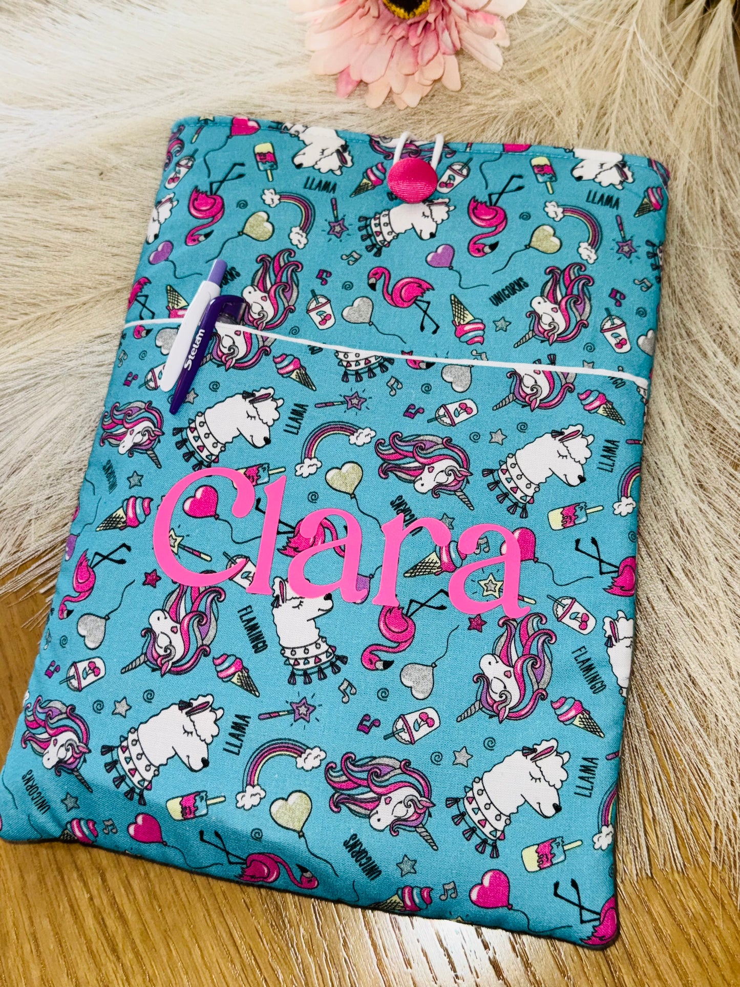 Funda libro/tablet con botón