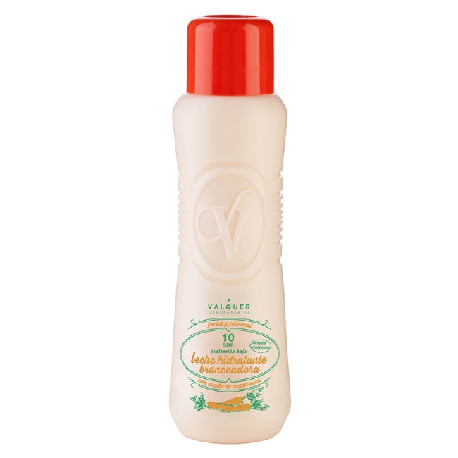 Leche hidratante bronceadora de zanahorias facial y corporal