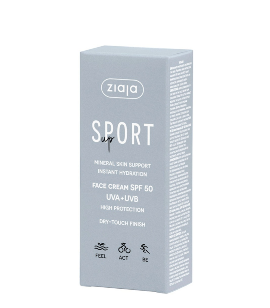 SPORT Crema facial con SPF 50 (Acabado sin sudor) - Ziaja