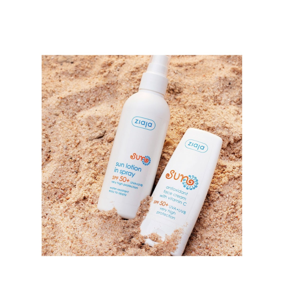 SUN Crema facial antioxidante SPF 50+ con Vitamina C - Ziaja
