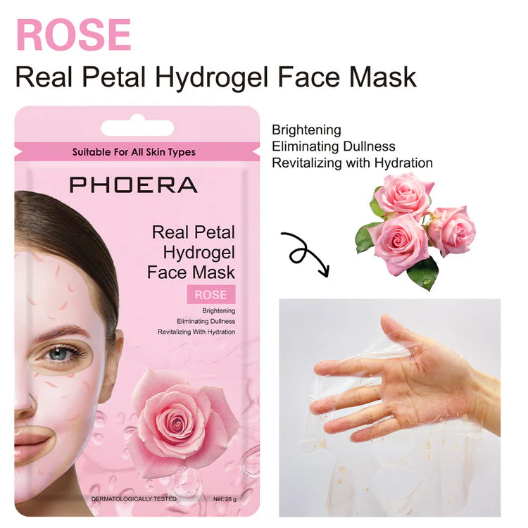 Phoera Makeup Europe - Mascarilla facial de hidrogel de pétalos reales