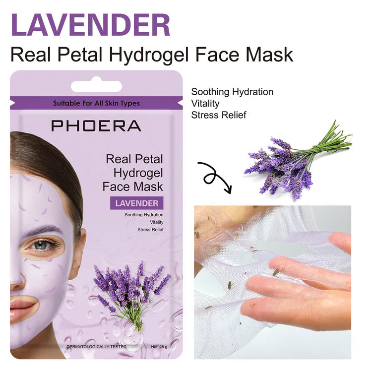 Phoera Makeup Europe - Mascarilla facial de hidrogel de pétalos reales