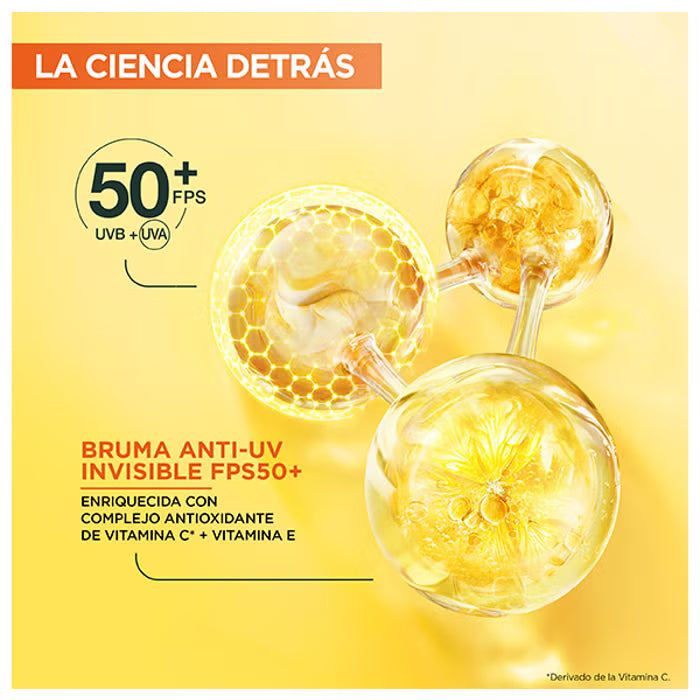 Bruma Anti-UV Iluminadora Rostro con Vitamina C SPF50+