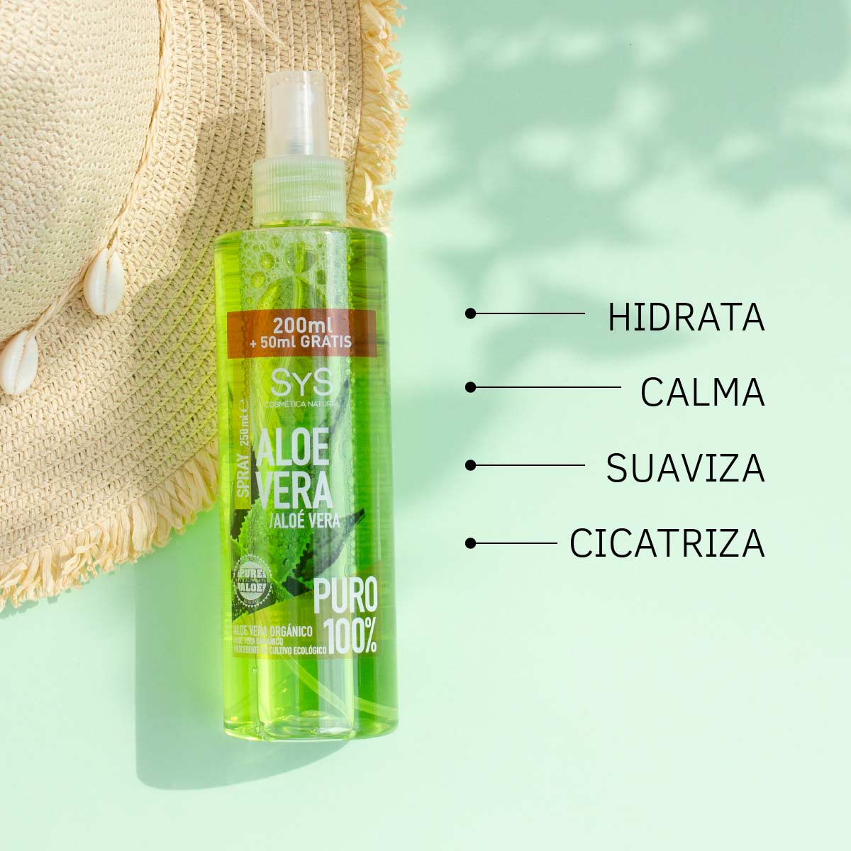 Spray Emergencia Aloe Vera 100% Puro 200ml+50ml SYS