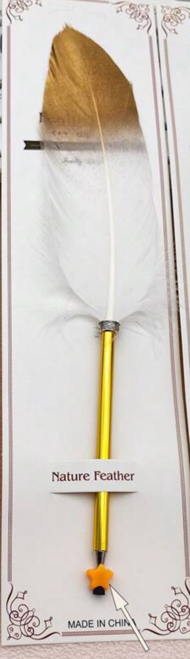 Boligrafo pluma (blanca)