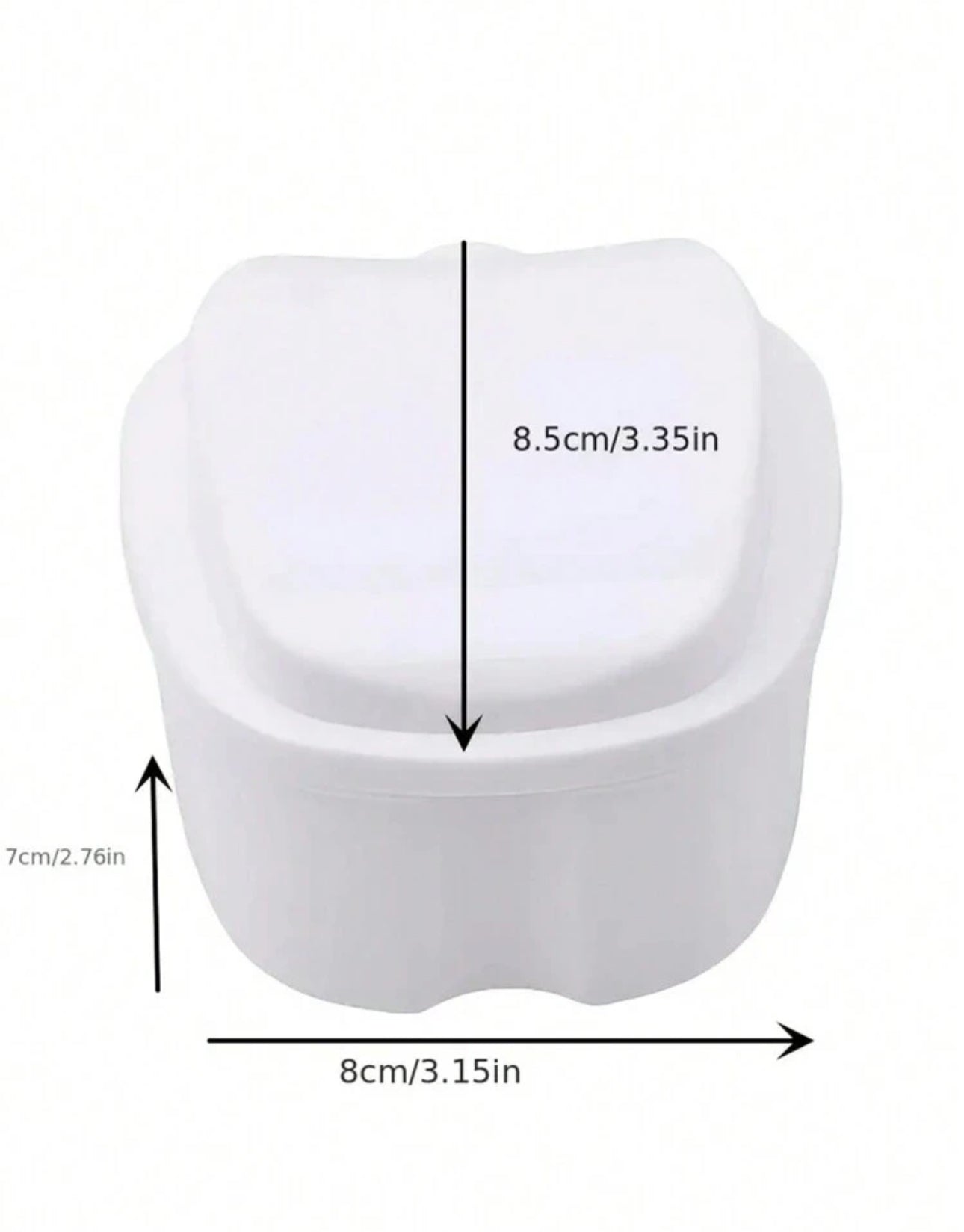 Caja de almacenamiento para Dentaduras y Férulas Blanca