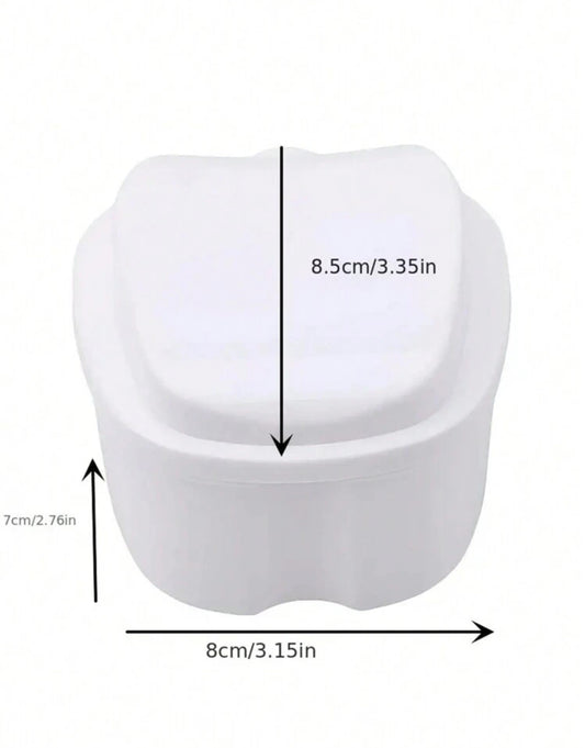 Caja de almacenamiento para Dentaduras y Férulas Blanca