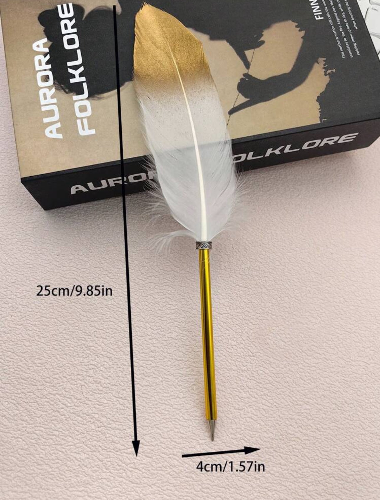 Boligrafo pluma (blanca)