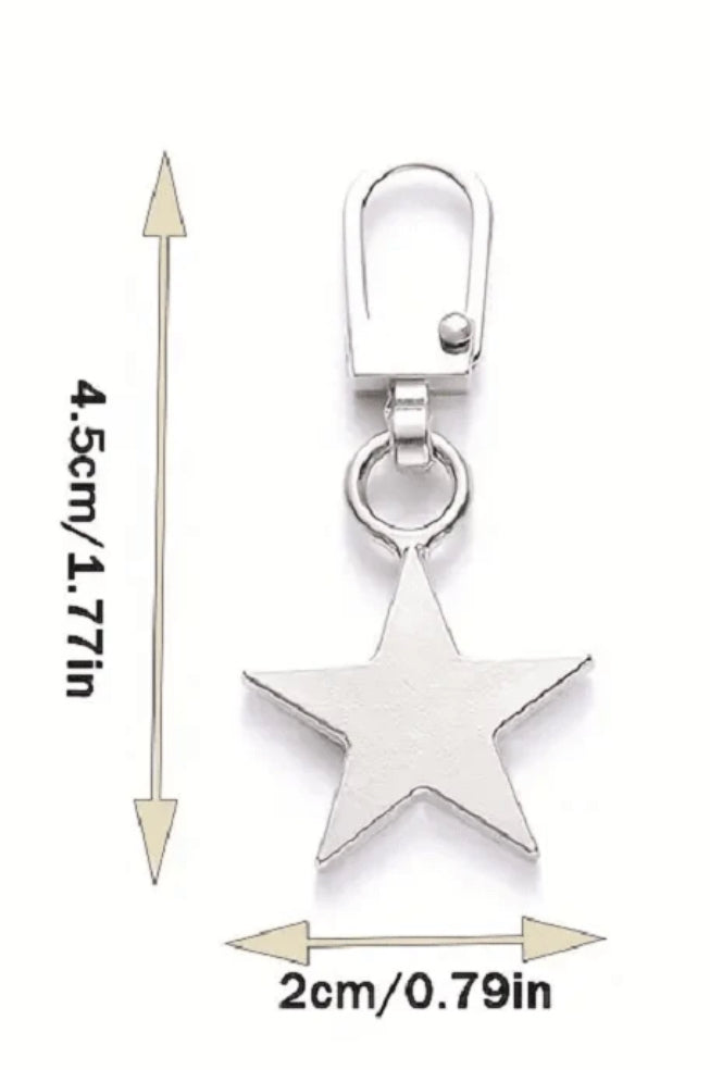 Conjunto de 3 tiradores de cremalleras en forma de estrella