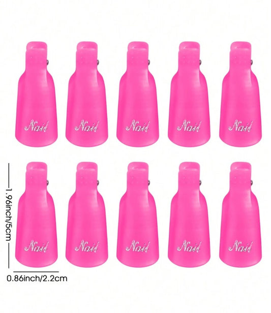 10 Piezas De Clips De Removedor para Esmalte De Uñas semipermeables