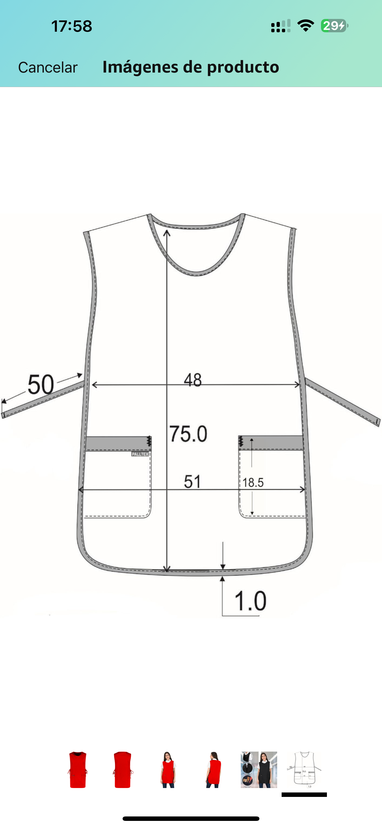 Delantal uniforme laboral