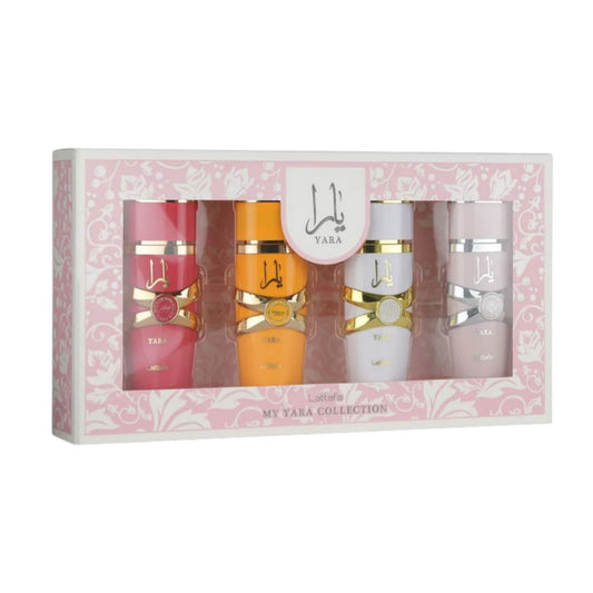 Yara Lattafa estuche 4 perfumes de 25ml (Roa, Candy, Tous,Moi)