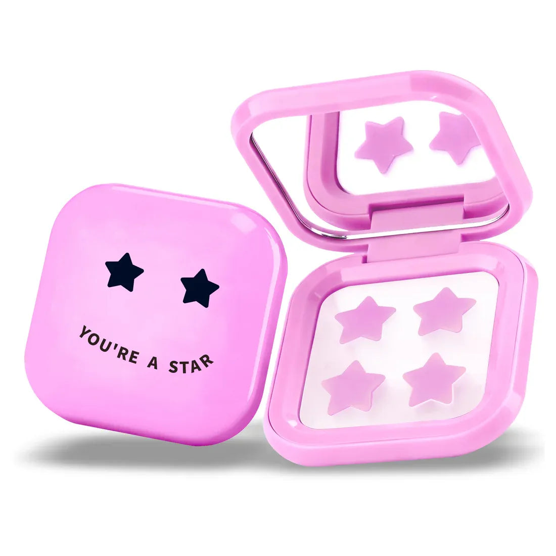 Parches antiimperfecciones en forma de estrella rosa con estuche portatil con espejo (32 parches)
