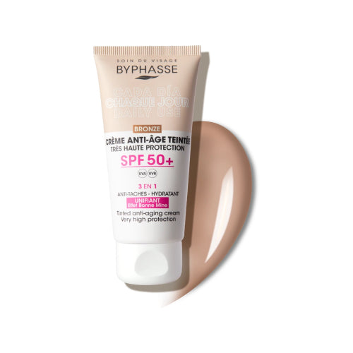 Crema facial antiedad con color SPF 50+ - Byphasse