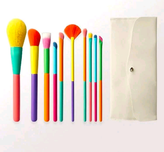 Pack de 9 brochas de colores y estuche